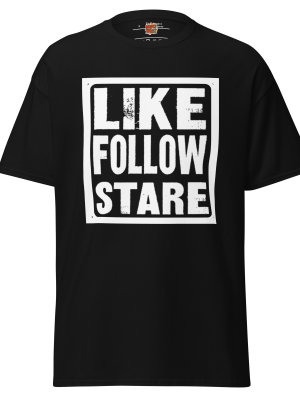like follow stare tee white