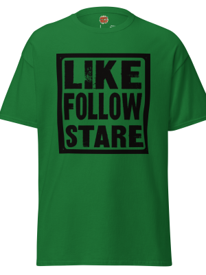 like follow stare tee black